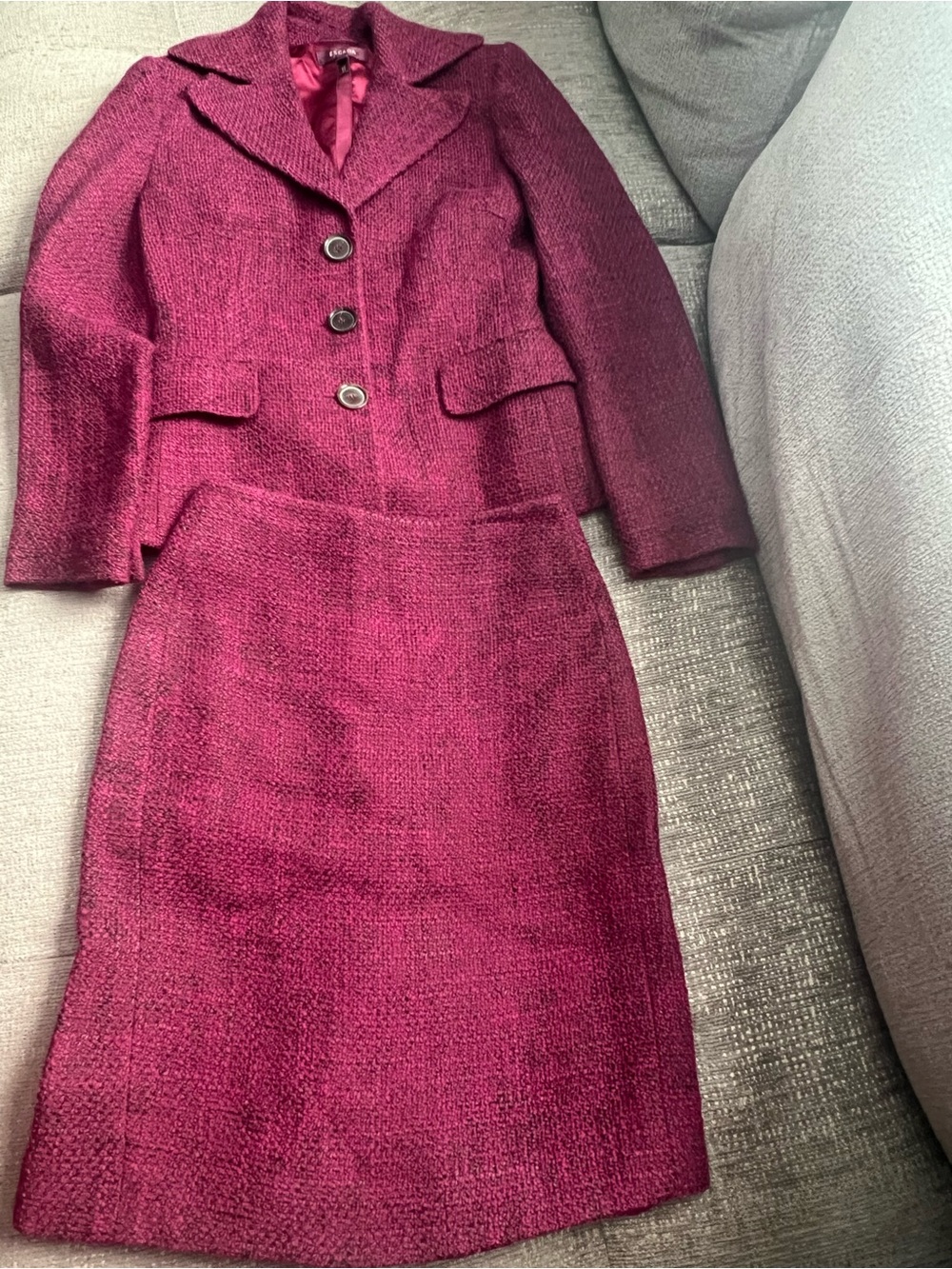 authentic Escada tweed skirt suit.  M15